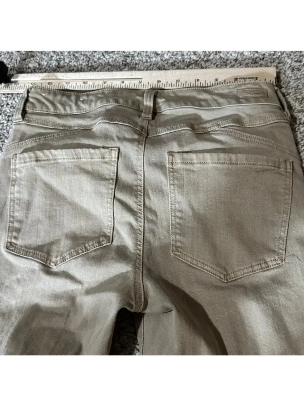 Liverpool Los Angeles Pants Womens Petite 4/27 Tan Skinny Chinos Stretch